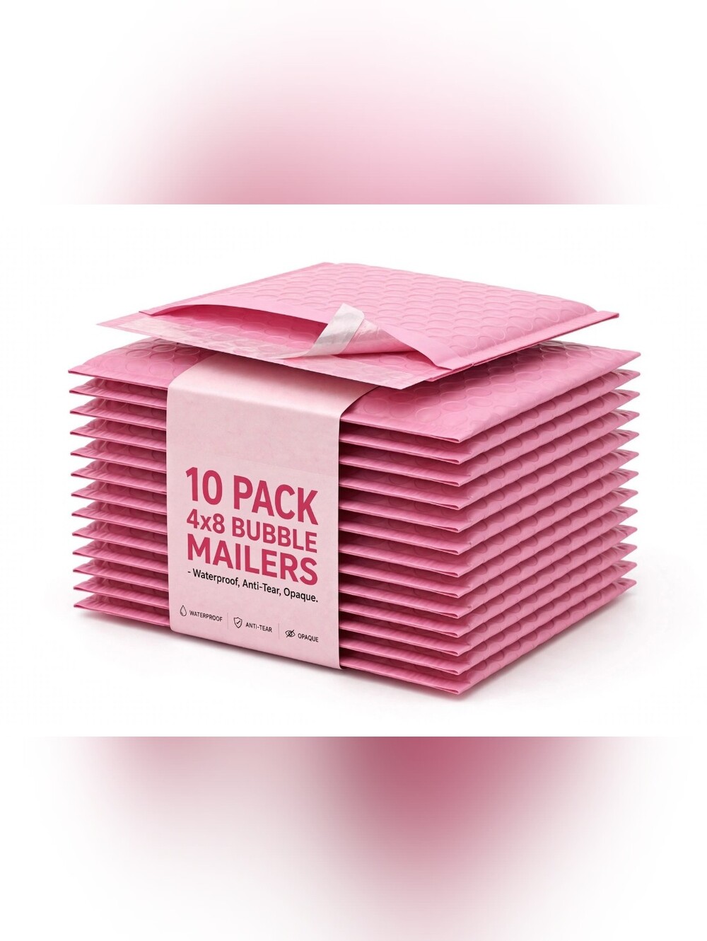 Premium Pink Bubble Mailers -( 10 4x8 )